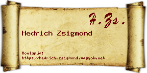 Hedrich Zsigmond névjegykártya