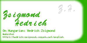 zsigmond hedrich business card